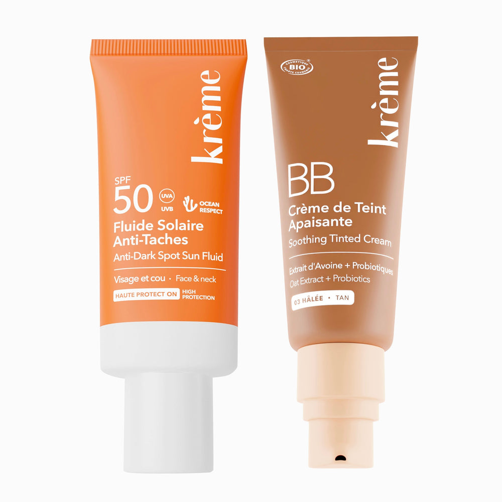 Duo Fluide Solaire Anti-Taches et BB Crème Apaisante