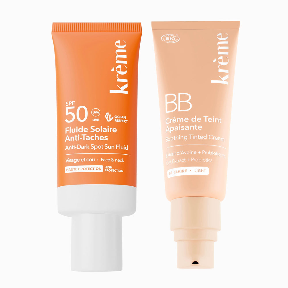 Duo Fluide Solaire Anti-Taches et BB Crème Apaisante